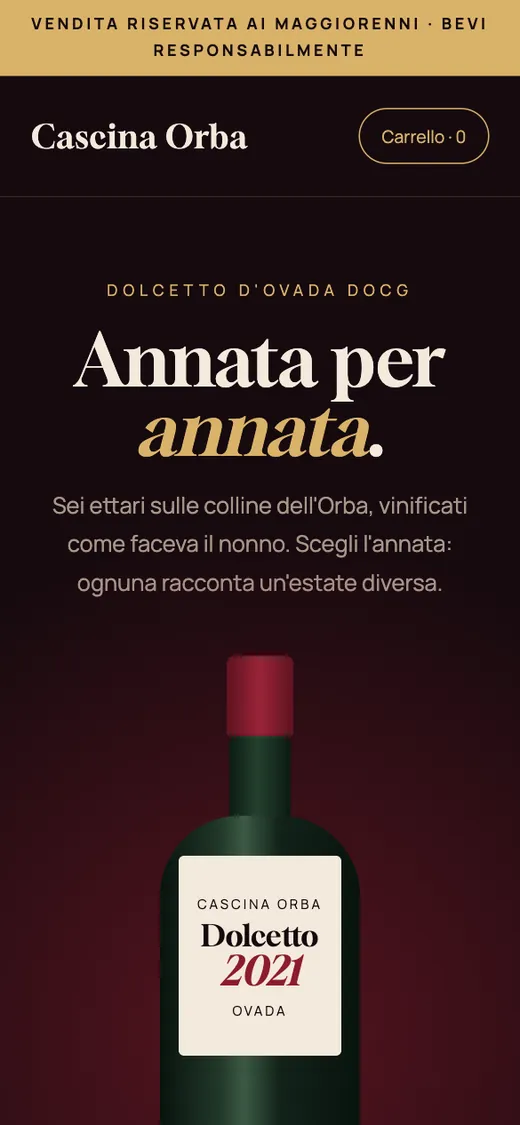 Anteprima smartphone del concept Cascina Orba