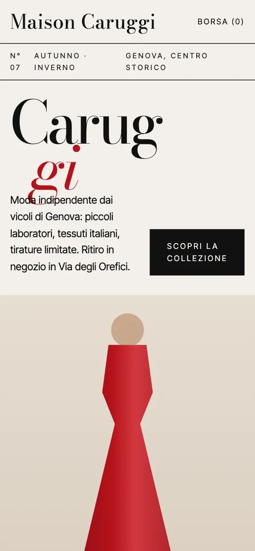 Anteprima smartphone del concept Maison Caruggi