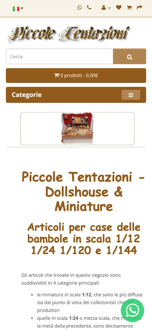 Il sito Piccole Tentazioni su smartphone